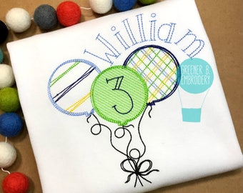 Balloon Birthday Shirt / Boy Birthday Shirt / 1st Birthday Shirt / Balloon Embroidery / Balloon Applique / Personalized Birthday Outfit
