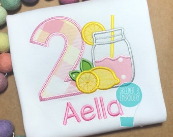 Lemonade Birthday Shirt / Lemon Applique / Girl Lemonade Shirt / Lemon Birthday / Lemonade Party / Summer Birthday / Pink Lemonade Shirt