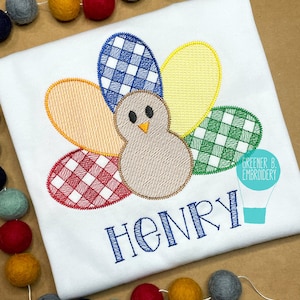 Thanksgiving Outfit with Name Embroidery / Toddler Boy Turkey Tee with Monogram / Turkey Embroidery / Personalized Fall Shirt for Boys