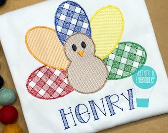 Thanksgiving Outfit with Name Embroidery / Toddler Boy Turkey Tee with Monogram / Turkey Embroidery / Personalized Fall Shirt for Boys