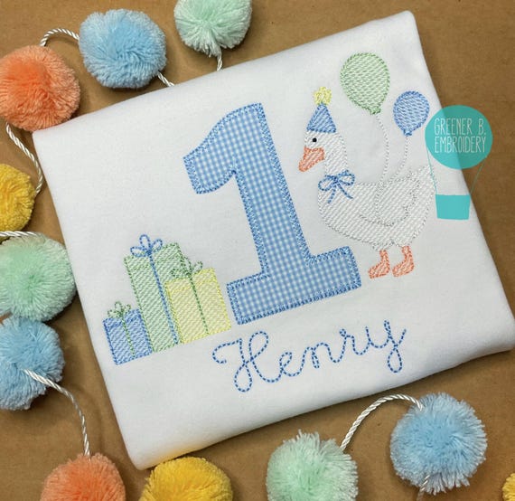 Personalized Boy Goose Birthday Shirt / One Silly Goose Birthday / First 1st Birthday Shirt / Boy Goose Balloon Present Shirt / Goose Party