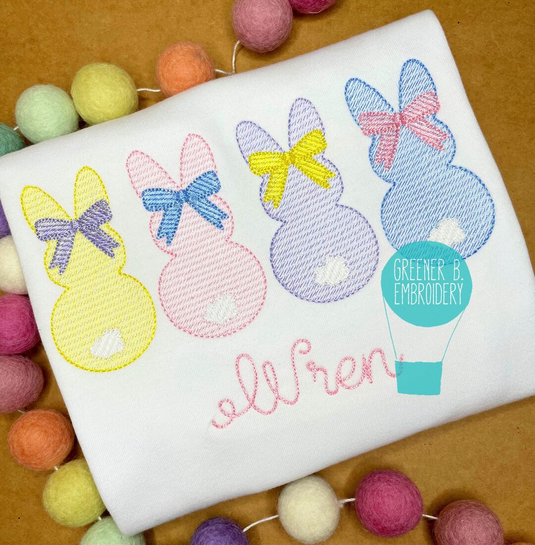 Personalized Girl Easter Shirt / Bunny Peeps Shirt / Easter Outfit / Easter Applique