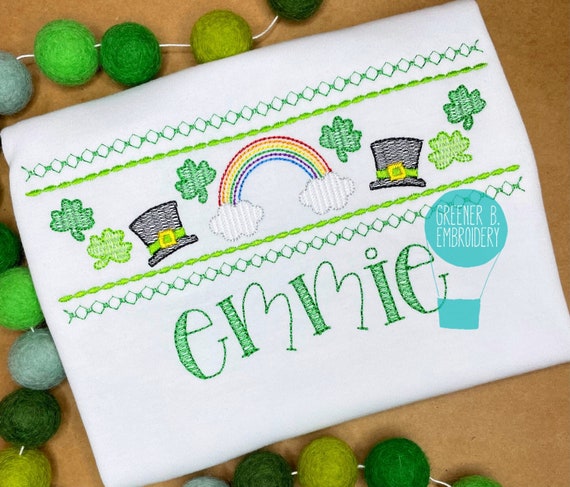 Personalized St. Patrick's Day Shirt / Shamrock Applique Embroidery / Rainbow Shirt / Shamrock Shirt / St. Paddy's Day / Green St. Patrick