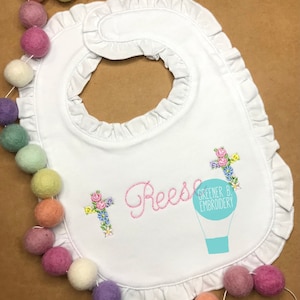 Floral Cross Bib / Religious Bib / Christian Bib / Christening Bib / Girl Easter Cross Bib / Baby Shower Gift / Baby Gift / Flower Bib
