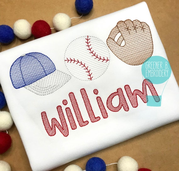 Boy Baseball Shirt / Mitt Baseball Hat / Baseball Trio 