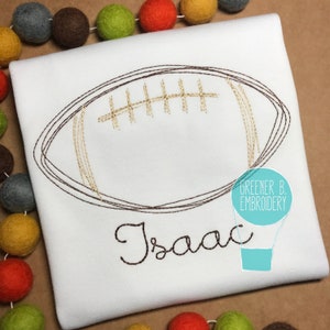 Football Shirt / Football Applique / Sports Applique / Personalized Football Shirt / Vintage Stitch Football / Personalized Sports Shirt