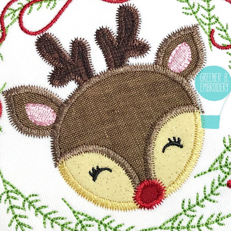 Personalized Girl Reindeer Shirt - Christmas Applique Embroidery, 1st Christmas Outfit, Monogram image 2