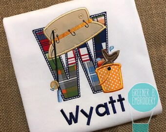 Boy's Fishing Shirt / Fishing Applique / Toddler Fishing / Personalized Fishing Shirt / Fishing Birthday / Birthday Fishing / Fishing Pole