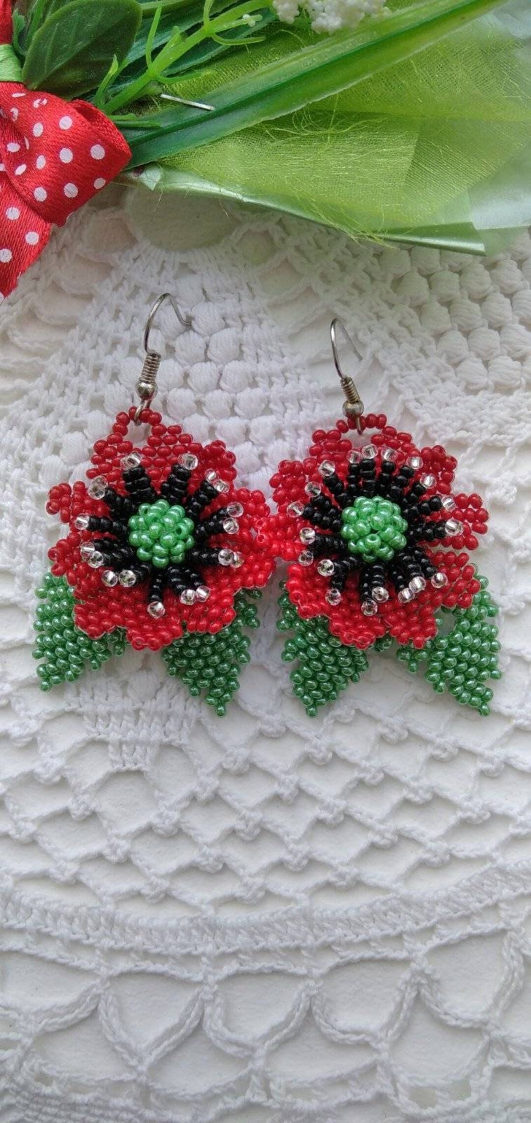 Pendientes Amapola – Joyería Artesanal En Latón Reciclado