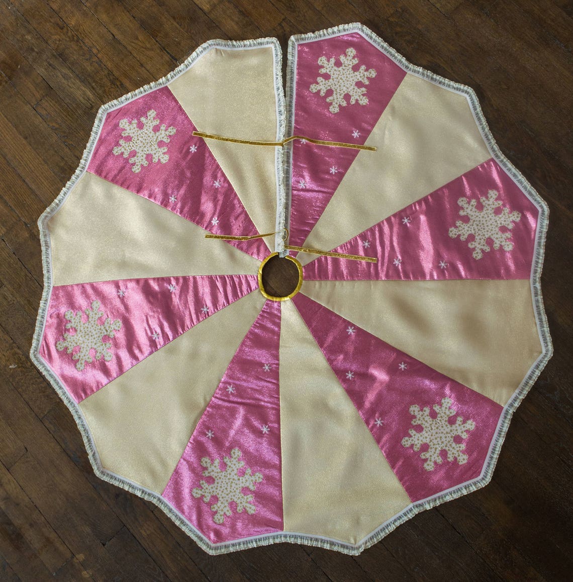 Pink tree skirt 45 Rose gold decor Christmas Tree Skirt Etsy
