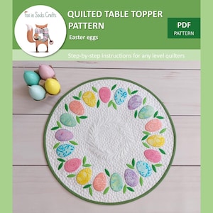 PDF Muster Ostereier gequiltet Tischdeko, Digitales PDF Muster, für Anfänger geeignet