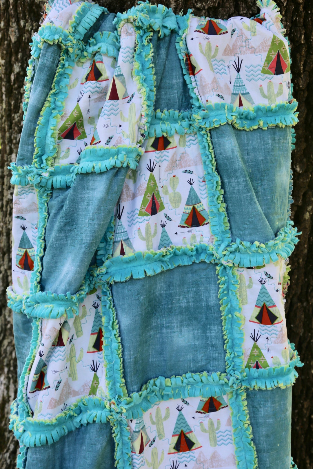 Cute Little Boys Rag Quilt 52lx36w I - Etsy
