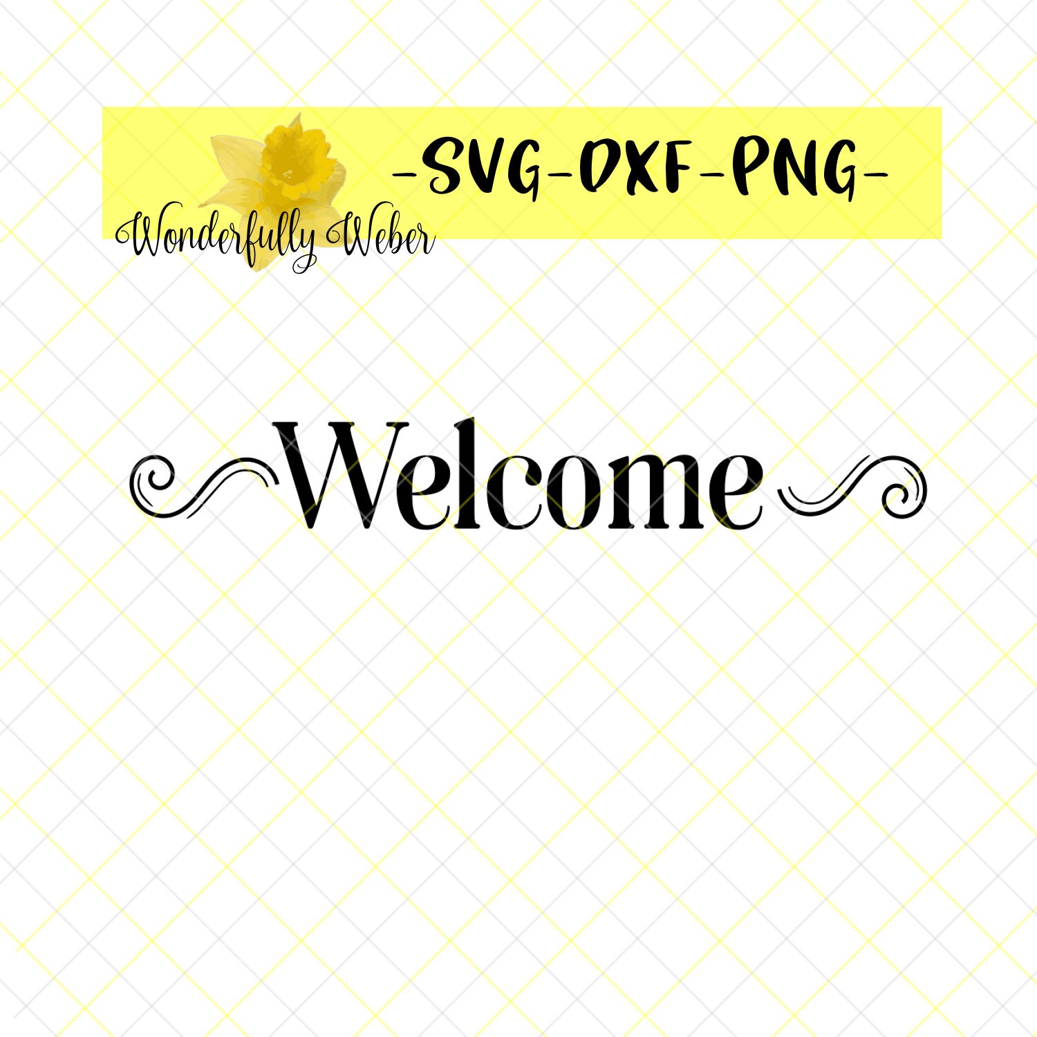 Download Welcome With Swirl Flourish Svg Cut File For Cricut And Etsy