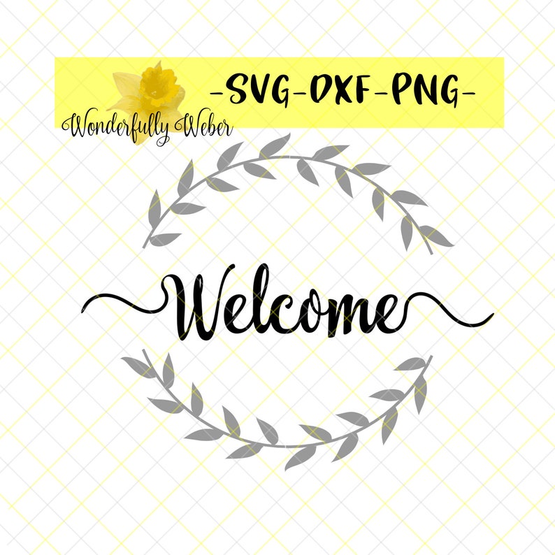 Download Welcome with Wreath SVG Cut file for Cricut and Silhouette ...