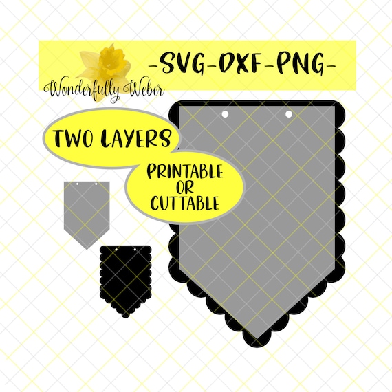 Download Machine Cut File Or Print At Home Banner Pennant Layered Etsy