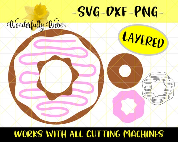 Download Donut With Icing No Sprinkles Layered Svg Cut File For Cricut Etsy