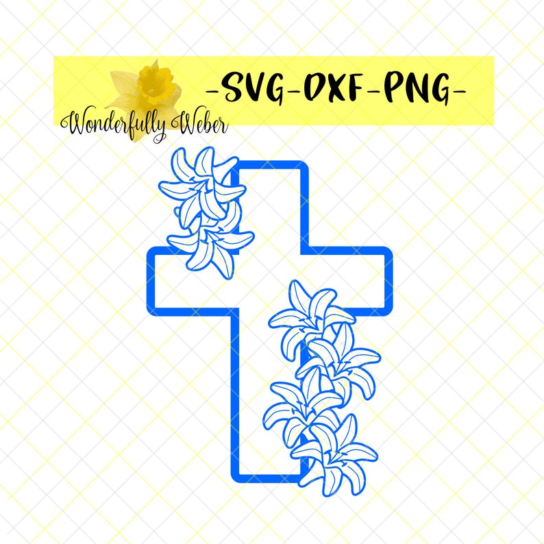 Download Easter Cross Lily SVG Cut file for Cricut and Silhouette ...