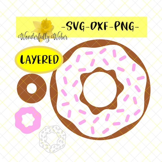 Download Donut With Icing And Sprinkles Layered Svg Cut File For Cricut Etsy