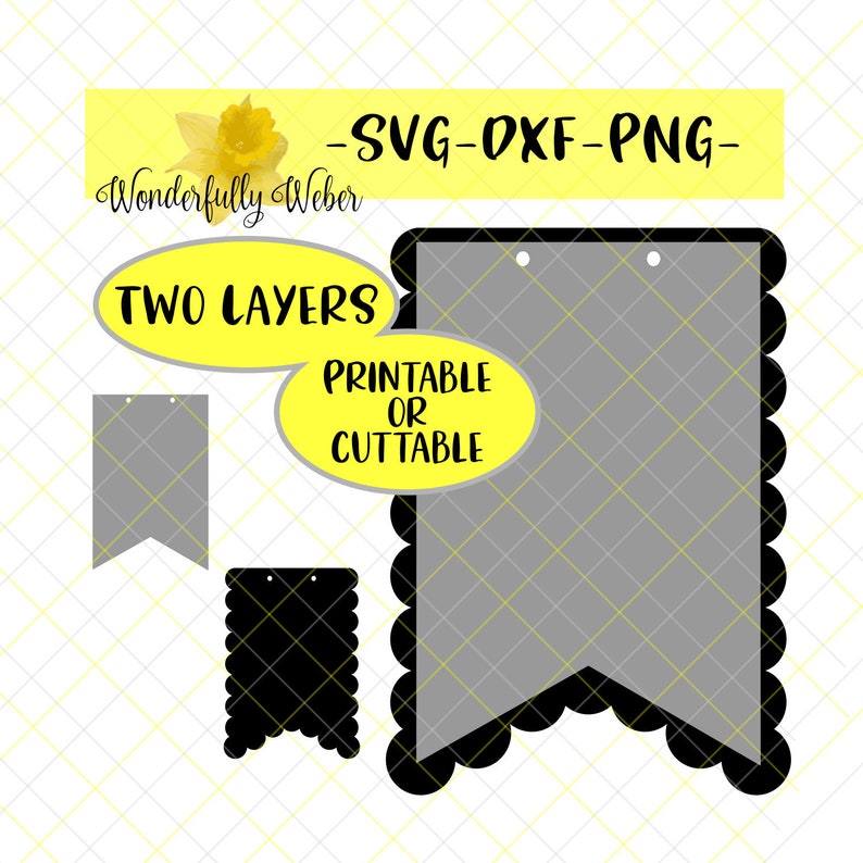 Download Machine Cut File OR Print at Home Banner Pennant Layered ...