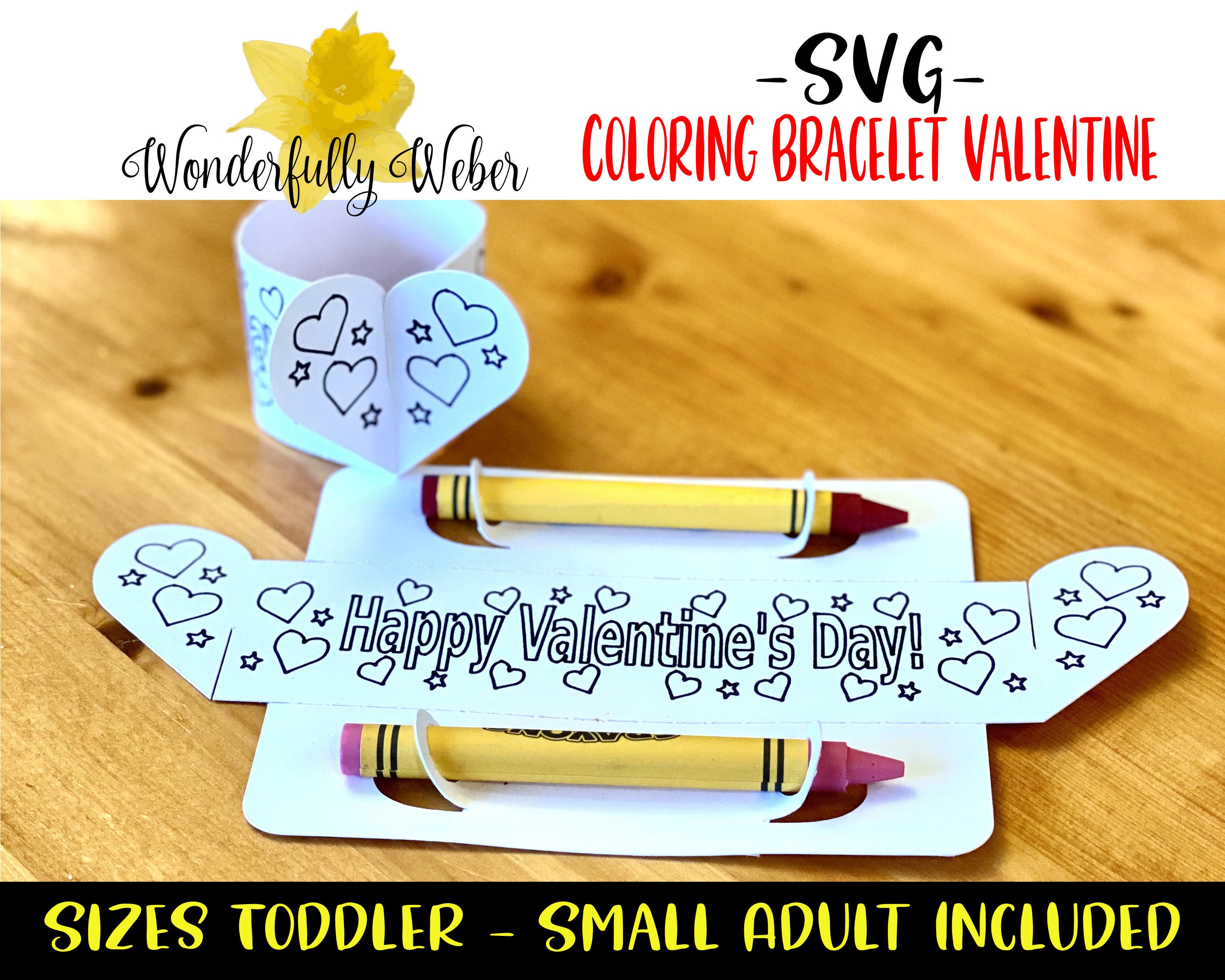 Download Valentine S Day Coloring Card Crayon Holder Diy Coloring Etsy