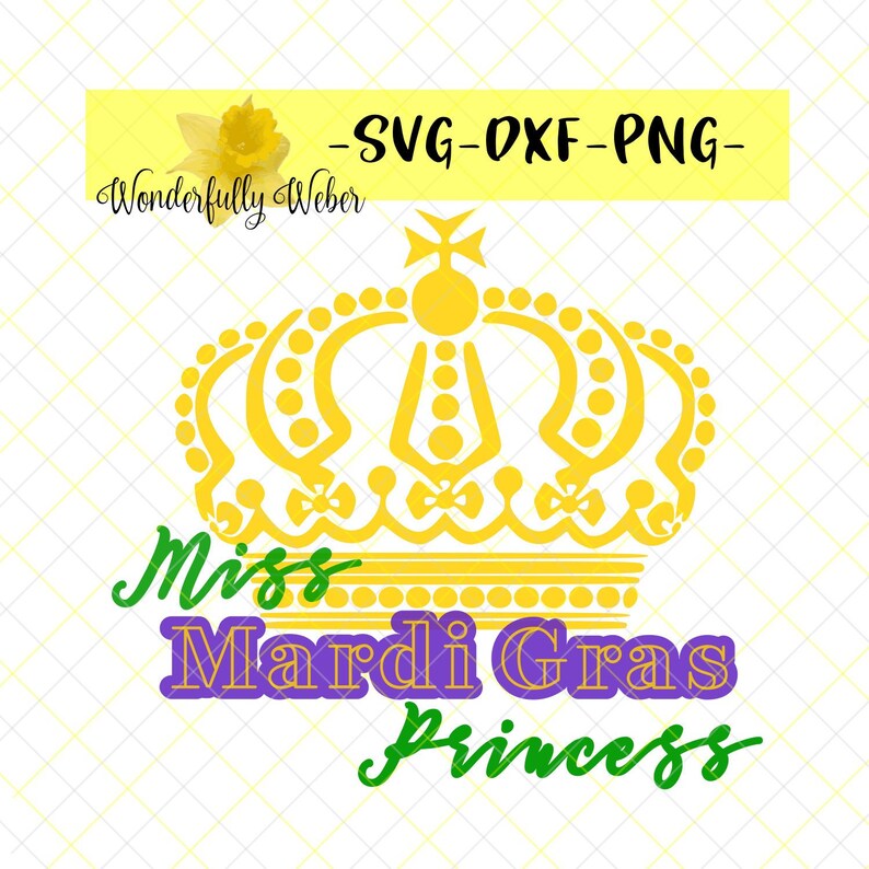 Download Miss Mardi Gras Princess SVG Cut file for Cricut and | Etsy