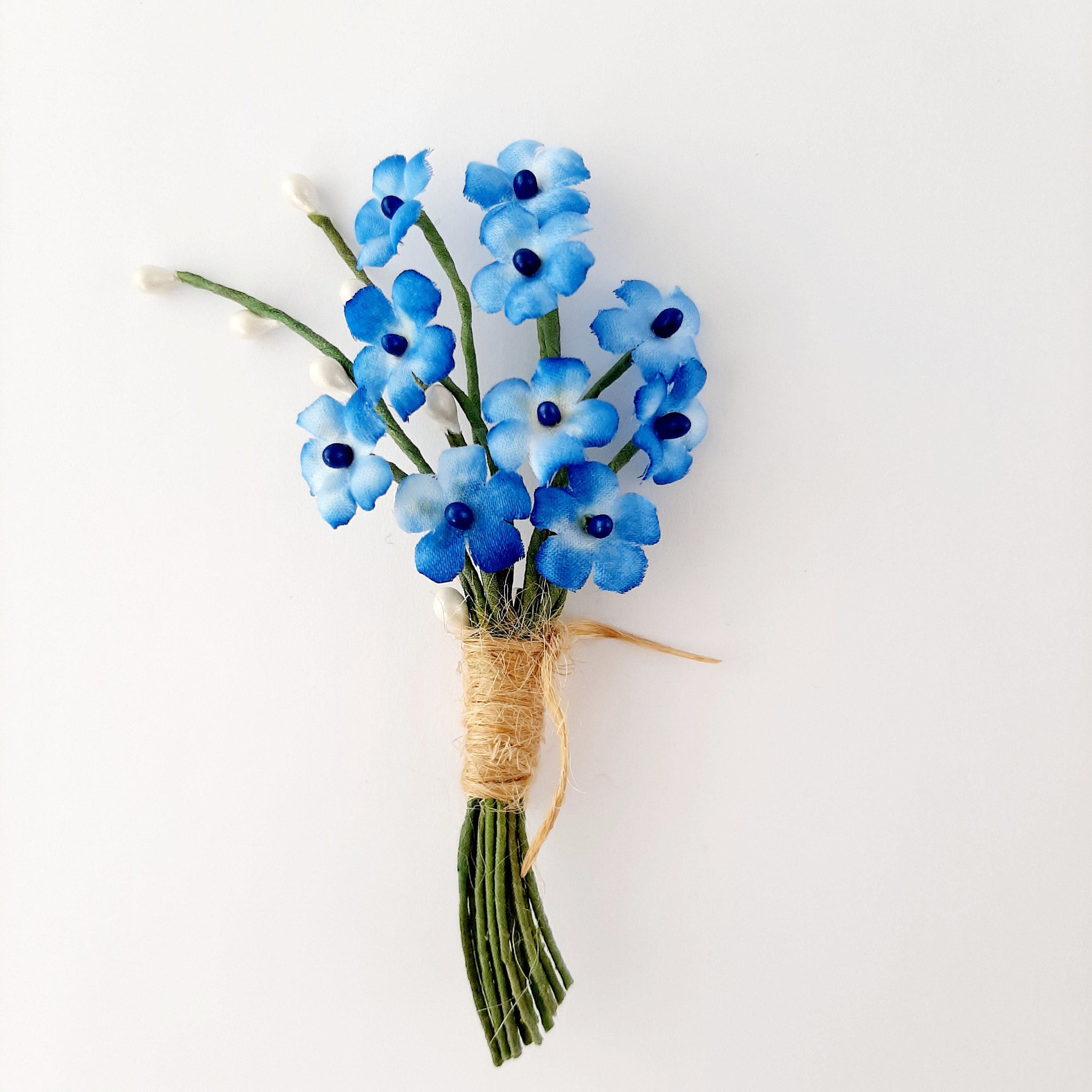 Blue Silk Flowers Brooch Pin Etsy