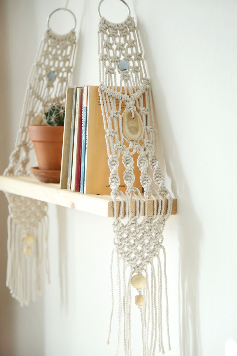Macrame Wall Hanging Shelf Shelf Modern Macrame Macrame Etsy