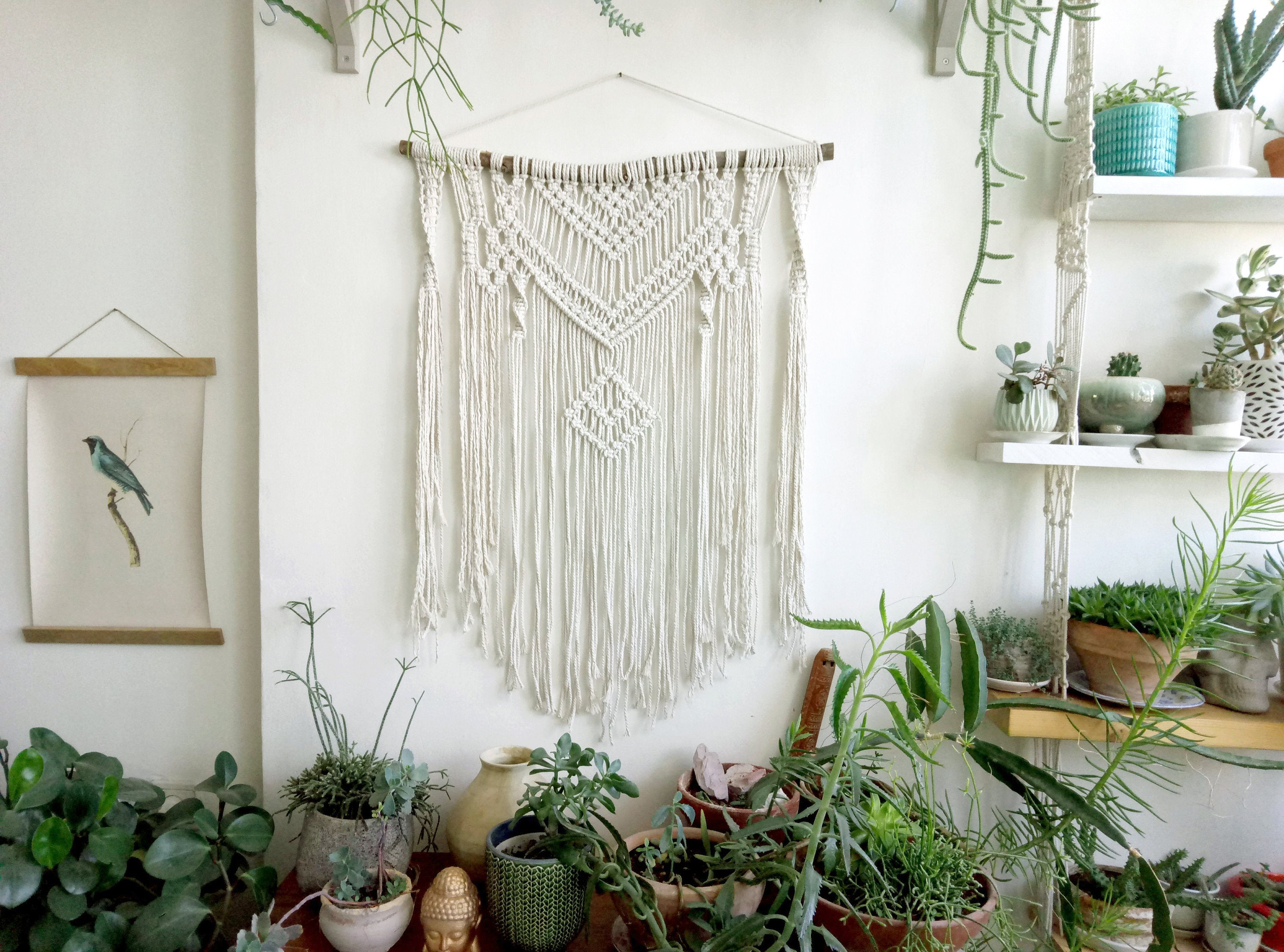 Blue Wall Hanging Macrame Wall Hanging Modern Macrame Wall 5BB
