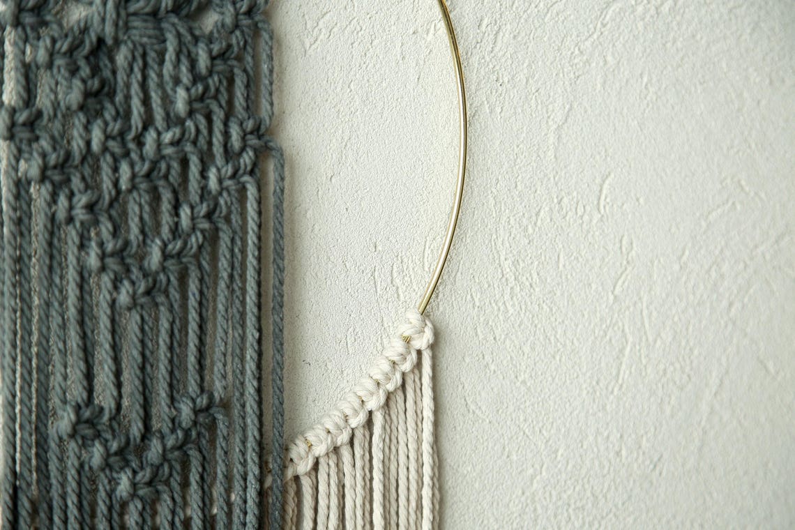 Gold ring Wall decor Macrame wall hanging Home decor Off Etsy