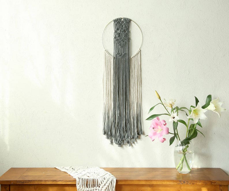 Gold ring Wall decor Macrame wall hanging Home decor Off Etsy