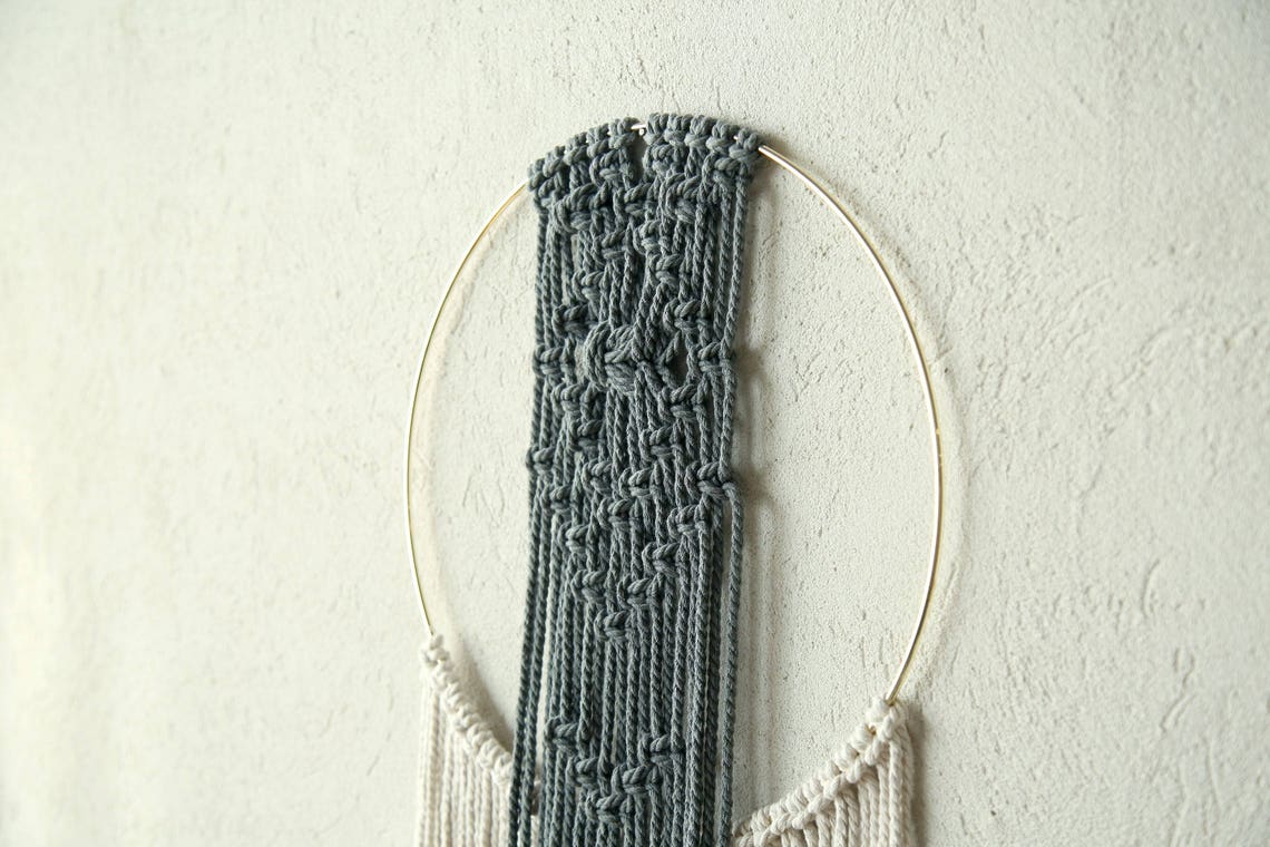 Gold ring Wall decor Macrame wall hanging Home decor Off Etsy