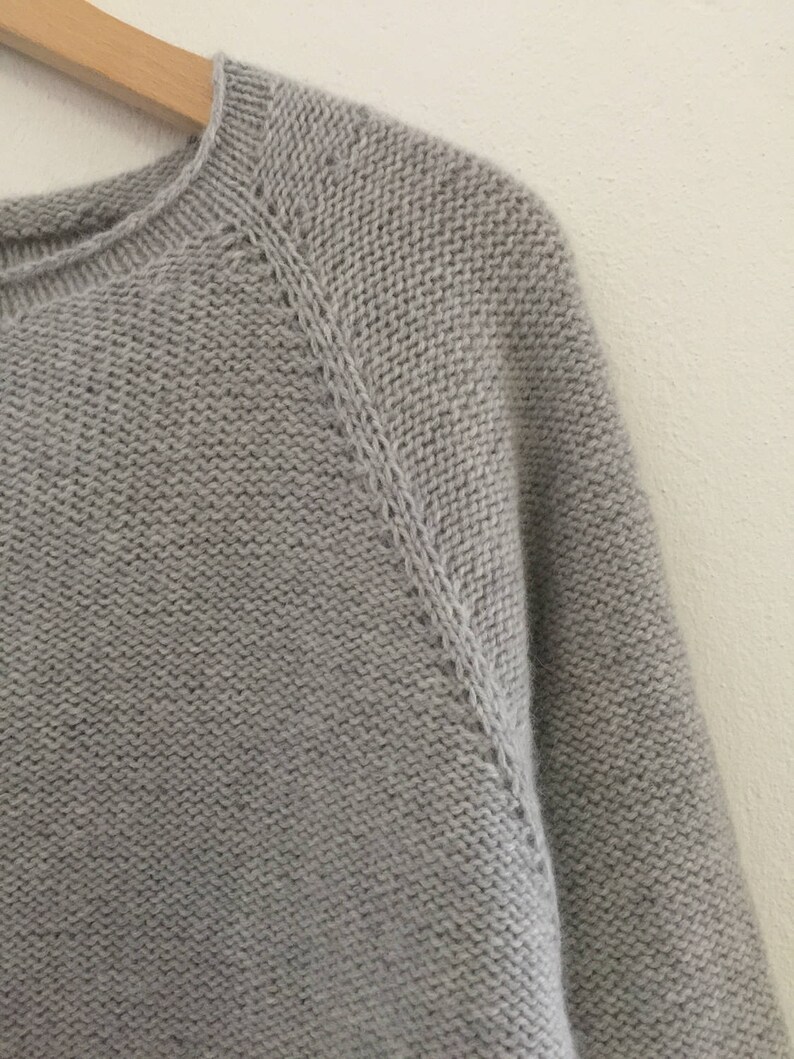Raglan Knit Boat Neck Pullover Sweater PDF Knitting Etsy