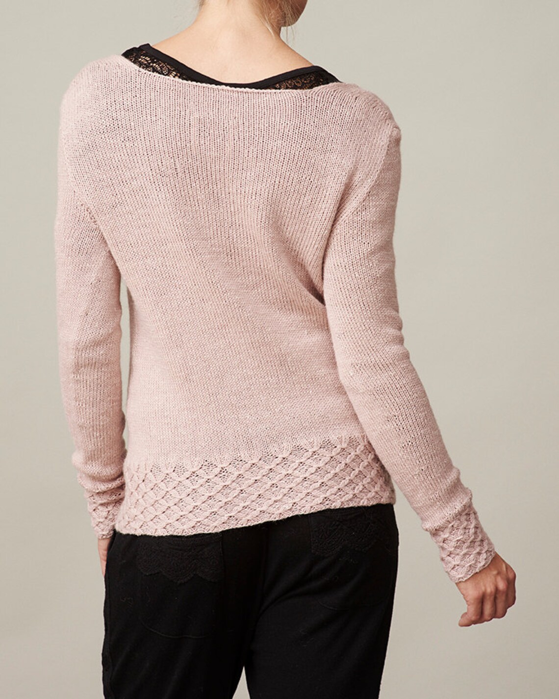 Smock Knit Boat Neck Pullover Sweater PDF Knitting Etsy UK