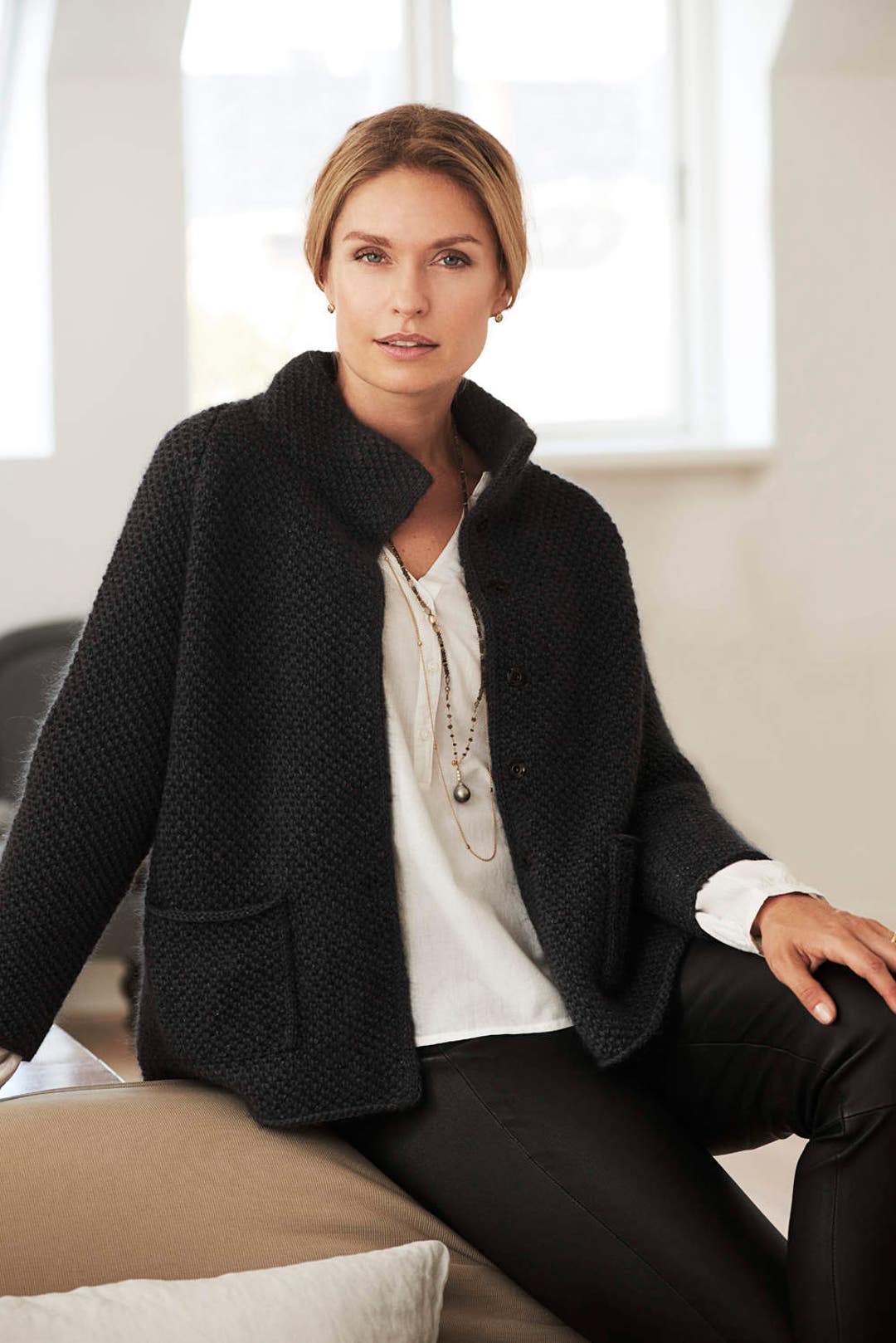 Alma Knit Fluffy Brioche Jacket PDF Knitting Etsy