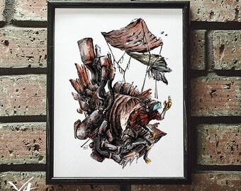 Wastelander Print-JunkPunk4, Made to Order Print, Post-Apoc Style Decor, Wasterlander's Wall Art