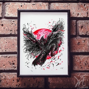 Bloodborne Inked 2018 Prints-Elieen the Crow, Made to Order Prints, Bloodborne Inked Decor, Gamers Quality Wall Art,