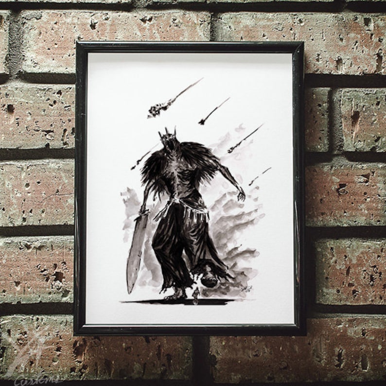 DarkSouls 2 Inked-Giant Lord made to order print videogame decor gamer gifts for him