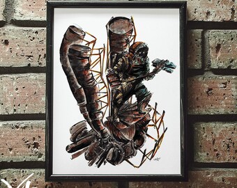 Wastelander Print-JunkPunk5, Made to Order Print, Post-Apoc Style Decor, Wasterlander's Wall Art