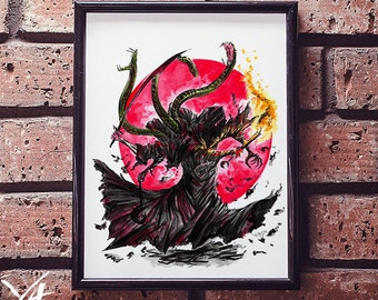 Bloodborne Inked 2018 Prints-Shadow of Yharnam, Made to Order Prints, videogame decor, gamer gifts for him