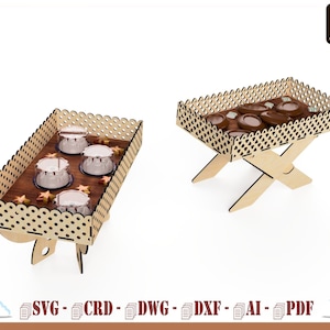 Trays for laser cutting / Party snack holder / decoration for party and birthday centerpieces Digital download DXF