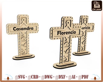 Laser Cut Crosses: Memorial Designs, Glowforge Vectors (Digital File)