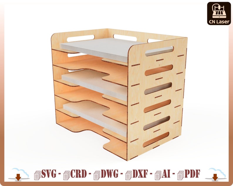 Modest File Organizer Laser Cut Desktop File Sorter A4 Office Document Organizer Storage File ...