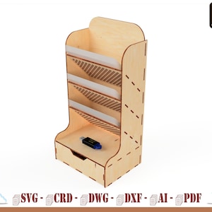 Organizador de correo y cartas, estante porta documentos para la entrada de la casa, arte svg, corte por láser y Glowforge, plantillas de corte, etc.
