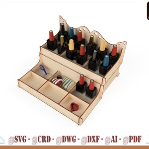 Laser Cut Makeup & Nail Polish Organizer: CNC Templates (Digital Download)