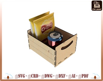 Stackable laser cutting box, storage box, wooden box, laser cutting files, laser cutting patterns and templates