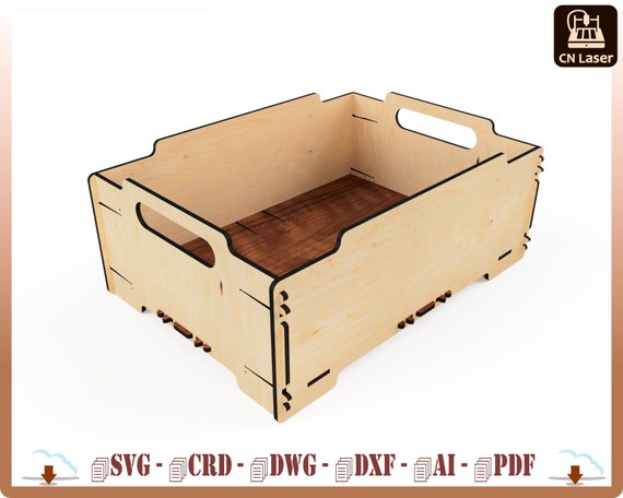 Stackable Box for Laser Cutting, Storage Box, Wooden Box