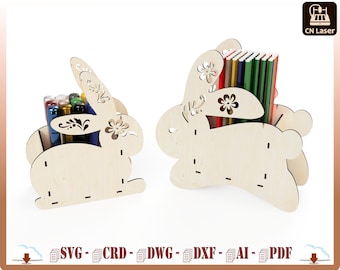 Rabbit Pen Organizer Laser Cut File: CNC Vector Plans (Digital Download)