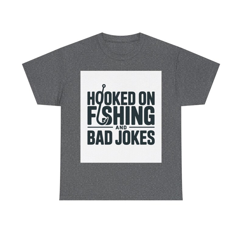 Fishing Dad Shirt | Hooked on Fishing and Bad Jokes Tee image 10
