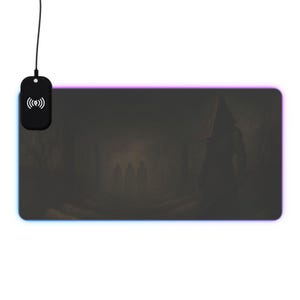 Silent Hill f Pyramid Head LED Gaming Mouse Pad with Wireless Charging - Ultimate Gaming Accessory for Gamers, LED Desk Decor, Holiday Gift