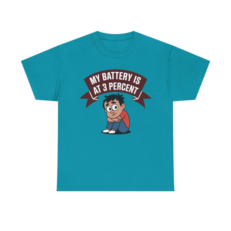 Introvert Humor Shirt: My Battery Is At 3 Percent, Social Anxiety Tee image 8